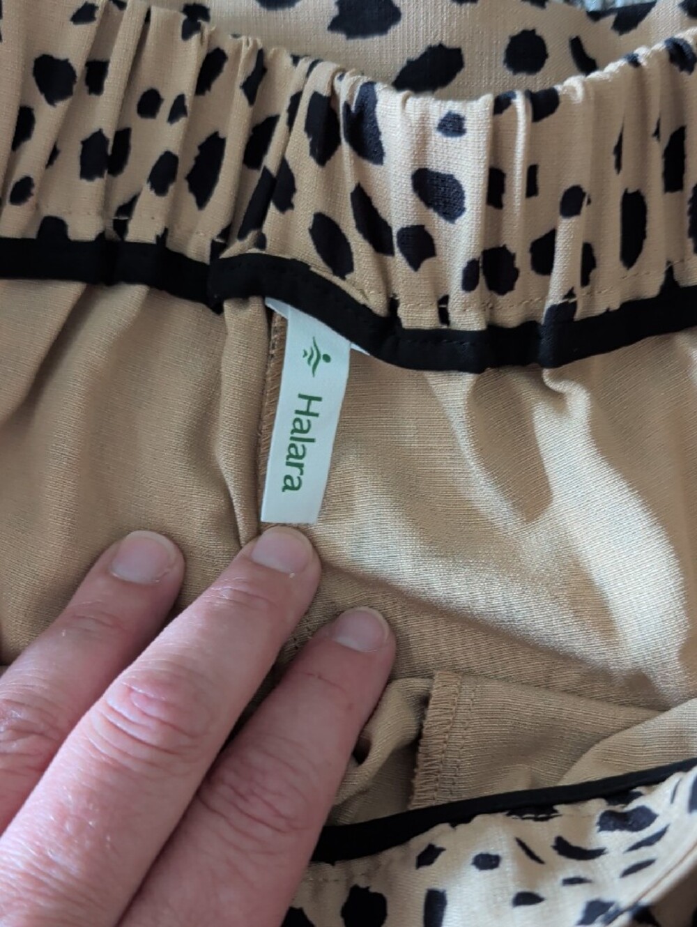 HALARA Tan and Black Leopard Print Wide-Leg Pants - Picture 2 of 5